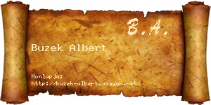 Buzek Albert névjegykártya