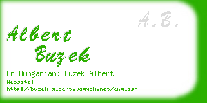 albert buzek business card